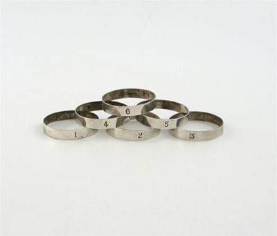 Appraisal: A set of six Victorian napkin rings by George Brace