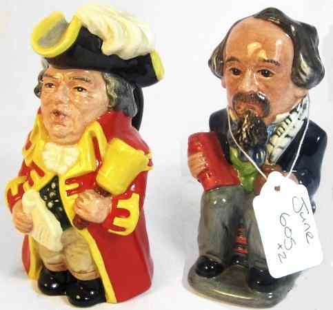 Appraisal: Royal Doulton Small Toby Jugs Town Crier D and Charles