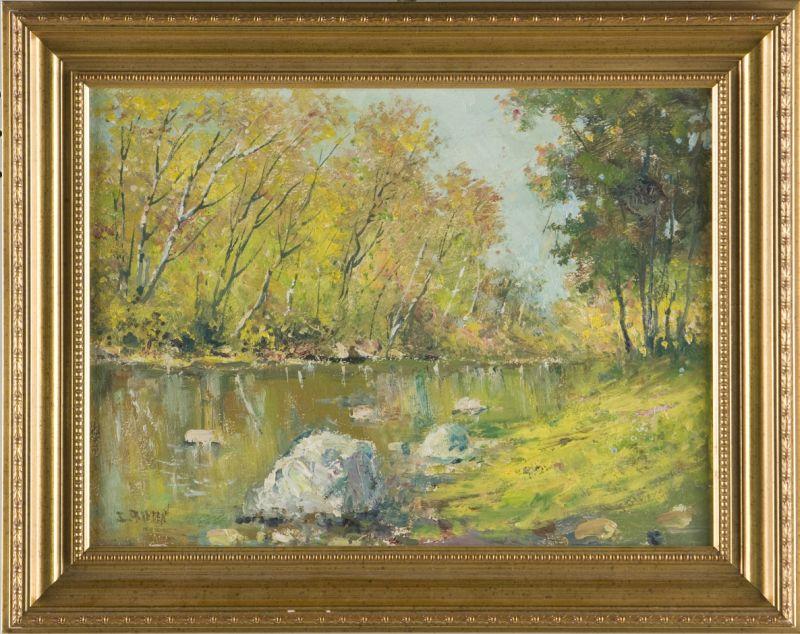 Appraisal: PA Impressionist School Landscape oil on board signed at lower