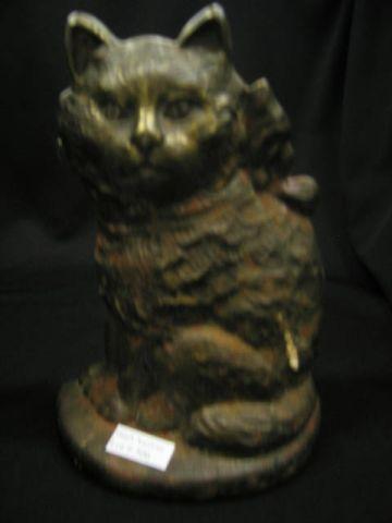 Appraisal: Figural Cast Iron Doorstop of a Cat bronzed