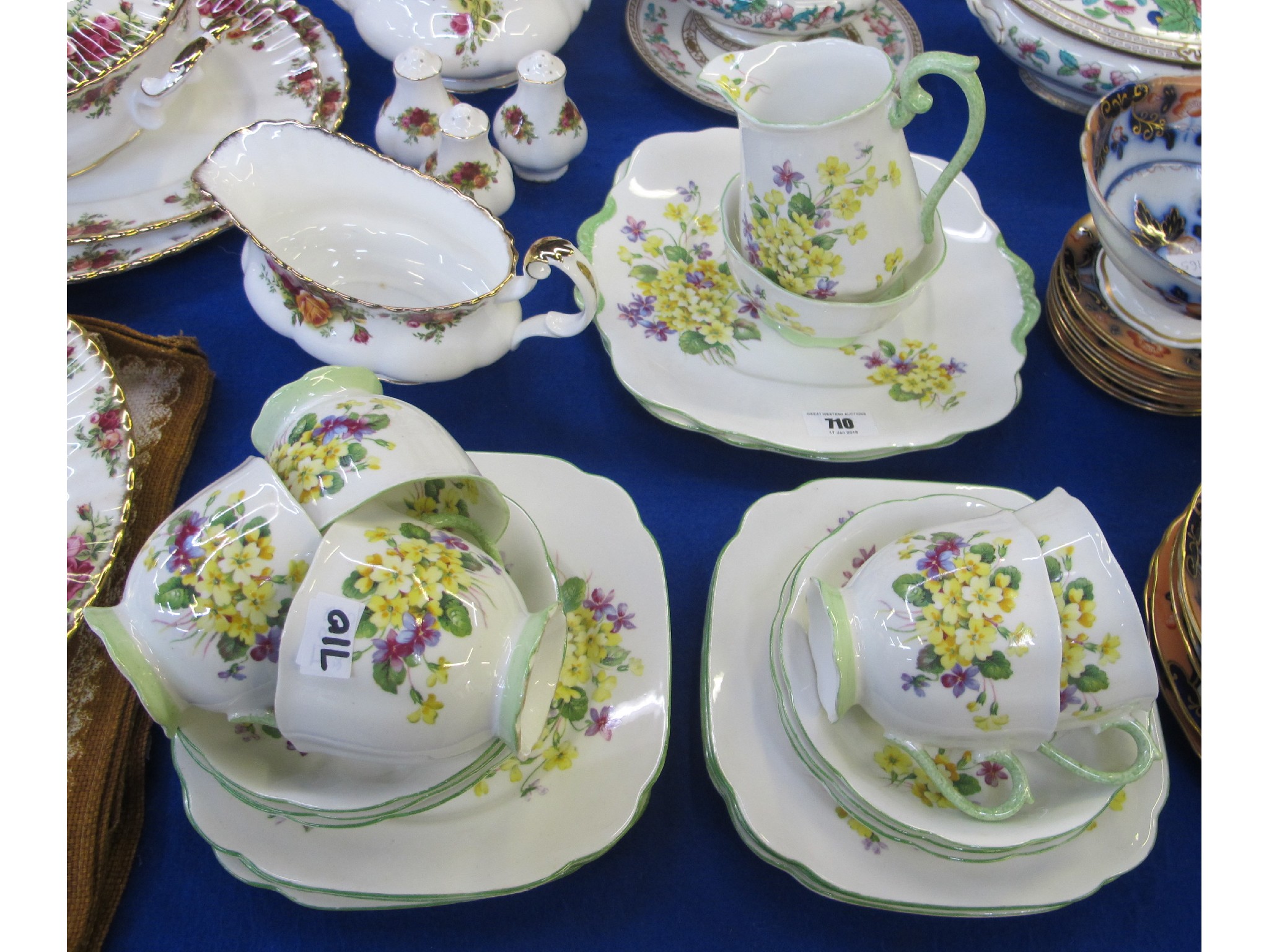 Appraisal: Royal Albert Primulette pattern teacups saucers and plates