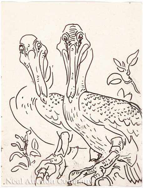 Appraisal: Walter Inglis Anderson American Mississippi - Two Pelicans Chandeleurs c