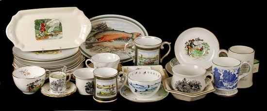 Appraisal: A mixed selection of mostly modern fish fishing related china