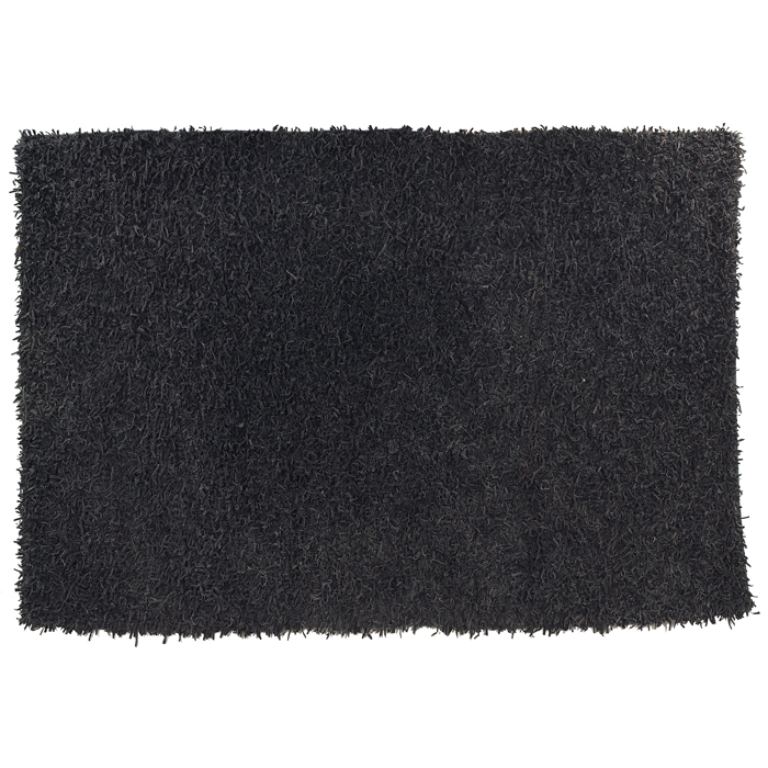 Appraisal: Toulemonde Bochart rug leather hand-knotted strips of dark gray leather