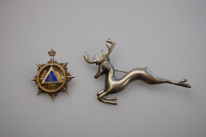 Appraisal: Leaping reindeer brooch stamped 'Silver Made in Mexico' to w