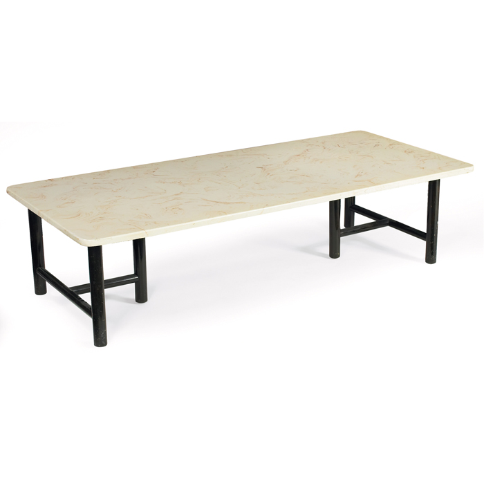 Appraisal: T H Robsjohn-Gibbings coffee table by Widdicomb ebonized wood base