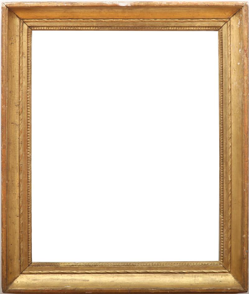 Appraisal: GERMAN NEOCLASSICAL GILTWOOD PICTURE FRAME Plain hollow with lamb's tongue