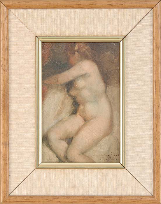 Appraisal: JUAN ORIHUEL BARTA Spanish - NUDE STUDY Oil on board