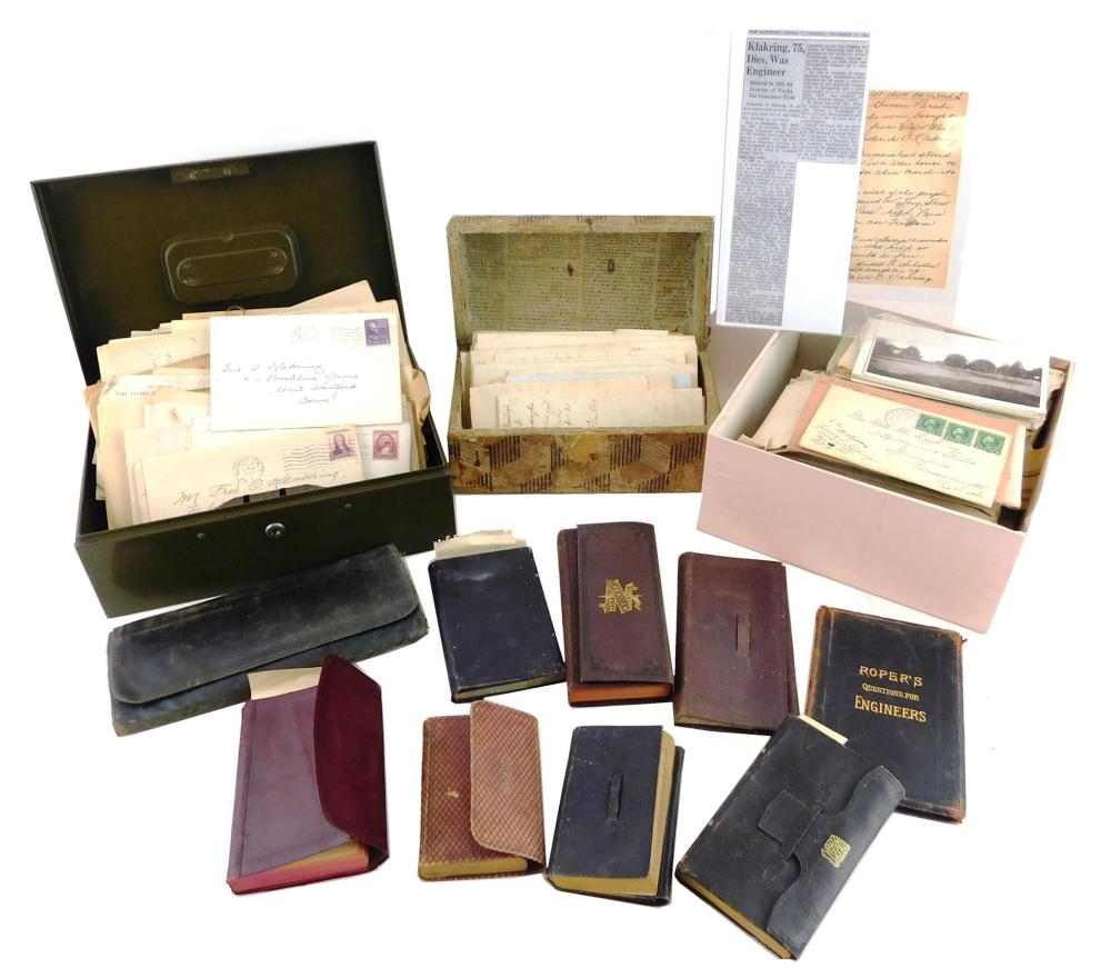 Appraisal: EPHEMERA Large collection including seven personal diaries from to early