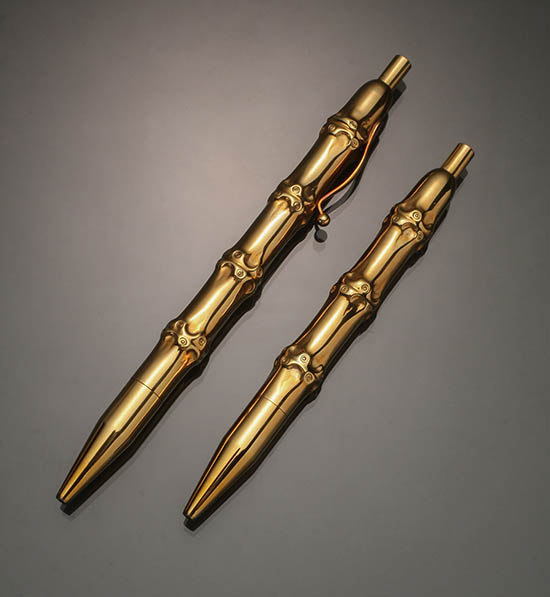 Appraisal: Lot Property of Various Owners Two -Karat Yellow-Gold 'Bamboo' Ballpoint