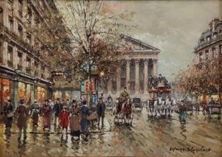 Appraisal: BLANCHARD Antoine Oil on Canvas Rue Royale et la Madeleine