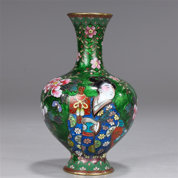 Appraisal: Japanese cloisonne vase with an ovoid body with a flared