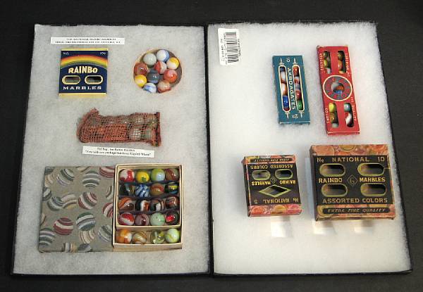 Appraisal: Marble Champ boxed sets Ensemble includes National Rain-bo Akro Agates