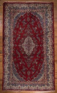 Appraisal: Kerman ' x ' Kerman rug a with red field