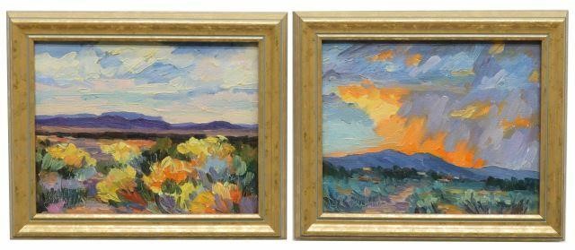 Appraisal: lot of Framed oil on canvas paintings New Mexico Landscapes