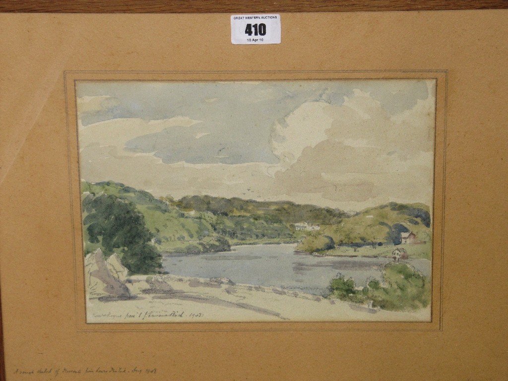 Appraisal: Watercolour landscape indistinctly inscribed and dated