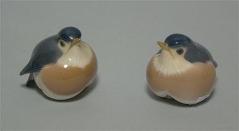 Appraisal: PAIR OF ROYAL COPENHAGEN PLUMP BIRDS Model No covered in