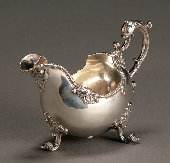 Appraisal: George III Irish Silver Sauceboat Attributed to Robert Calderwood Dublin