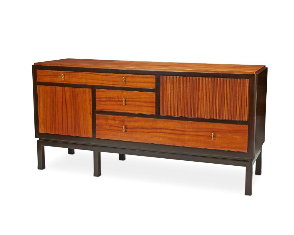 Appraisal: A Dunbar modern two-toned wood credenza Mid- th Century With