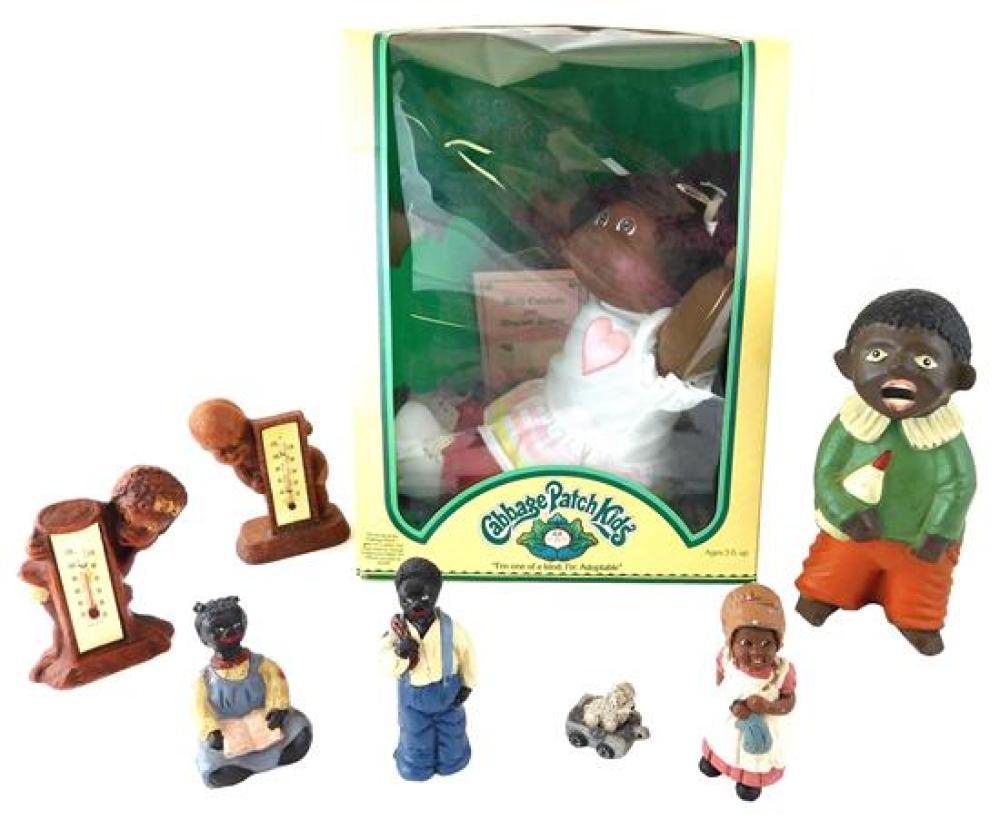 Appraisal: BLACK AMERICANA African American toys and figures seven pieces including