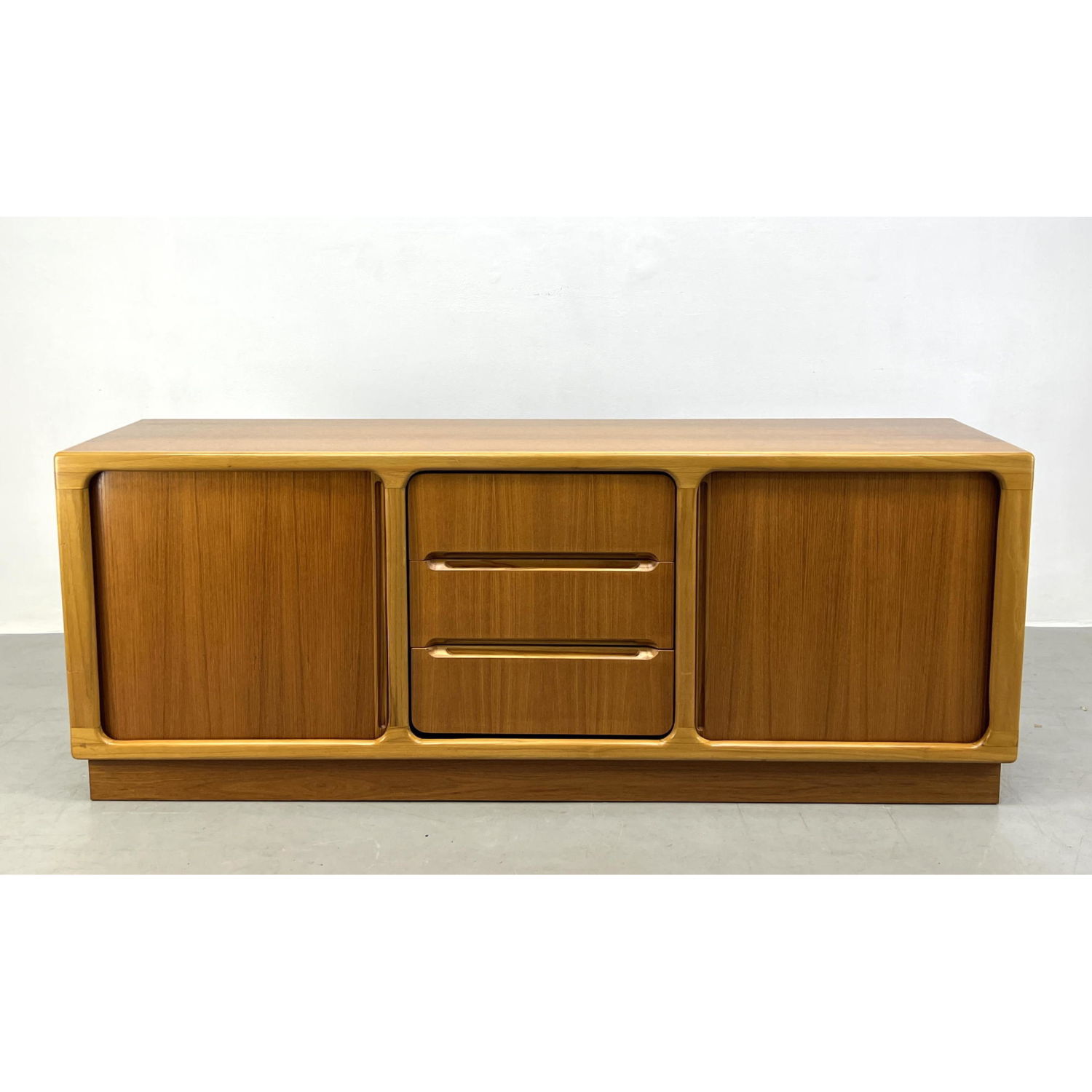 Appraisal: Sun Cabinet Teak Credenza Tambour doors and drawers Dimensions H