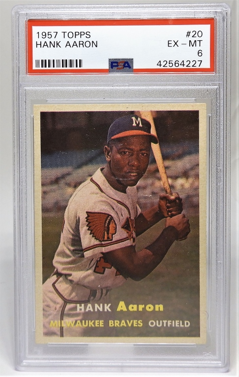 Appraisal: TOPPS HANK AARON BASEBALL CARD PSA United States Topps Hank