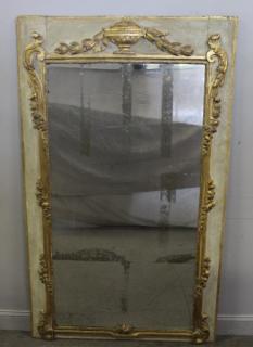 Appraisal: th Century French Trumeau Mirror In original old dark cream