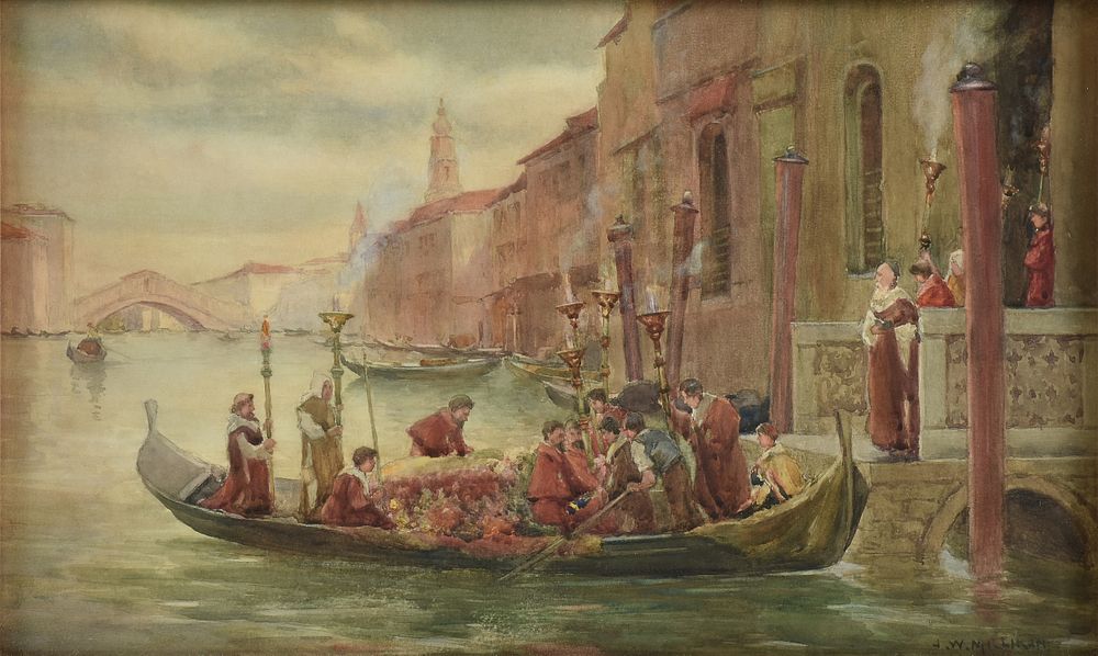 Appraisal: JAMES W MILLIKEN British fl - A PAINTING Procession in