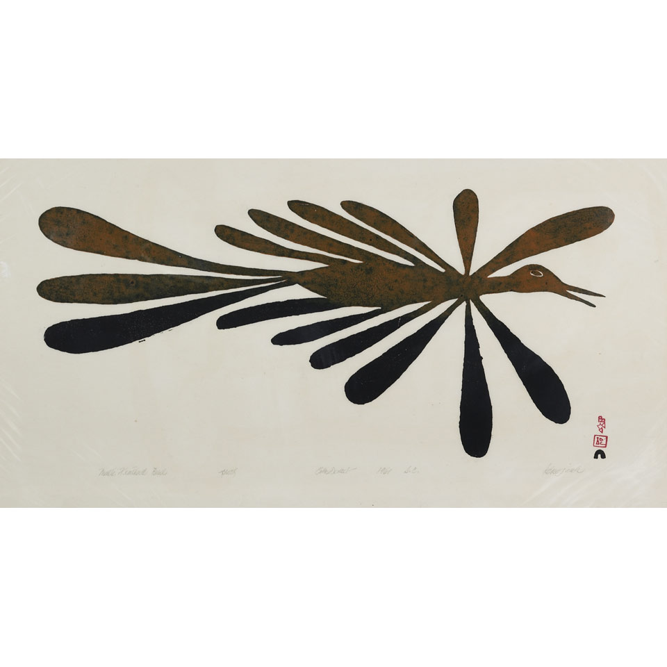 Appraisal: KENOJUAK ASHEVAK - E - Cape Dorset MULTI FEATHERED BIRD