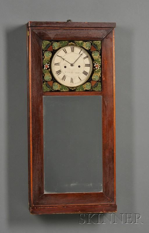 Appraisal: Mahogany Mirror Clock by Wm G Emerson Newport Maine circa