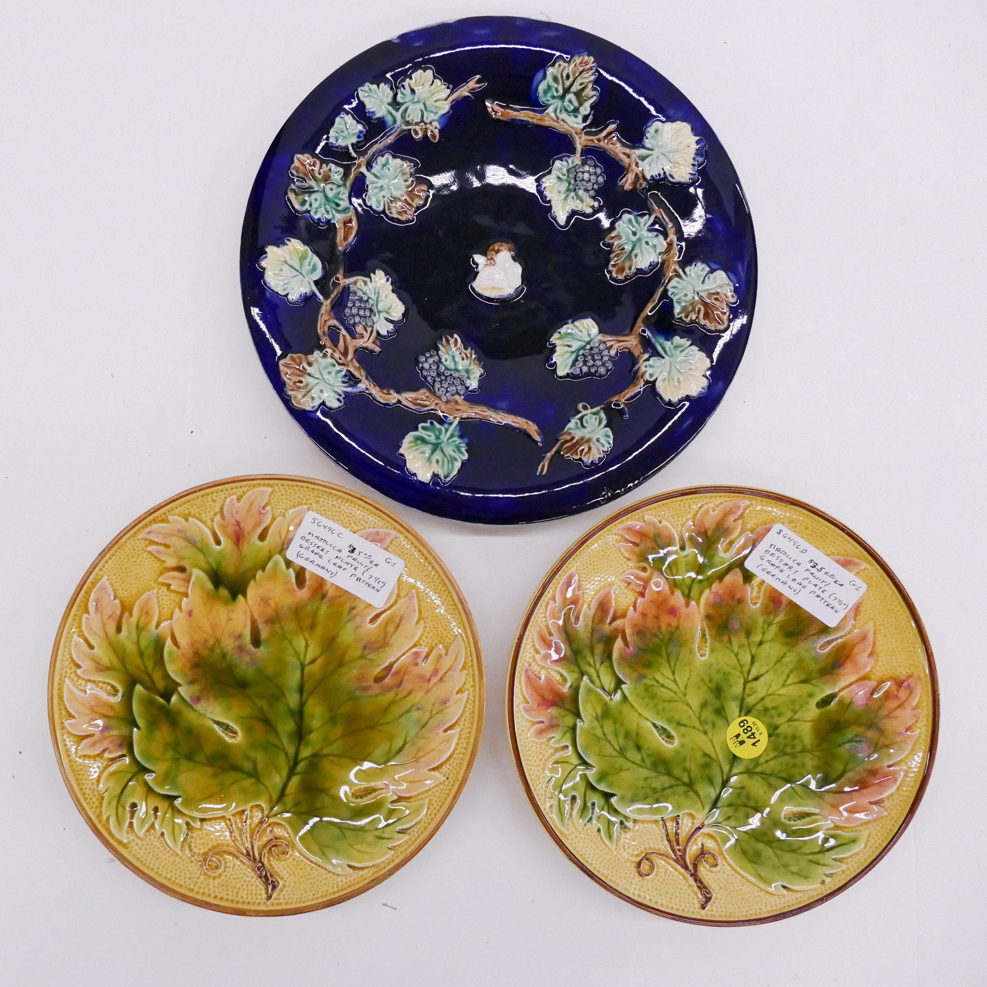 Appraisal: pc Majolica Plates- to ''