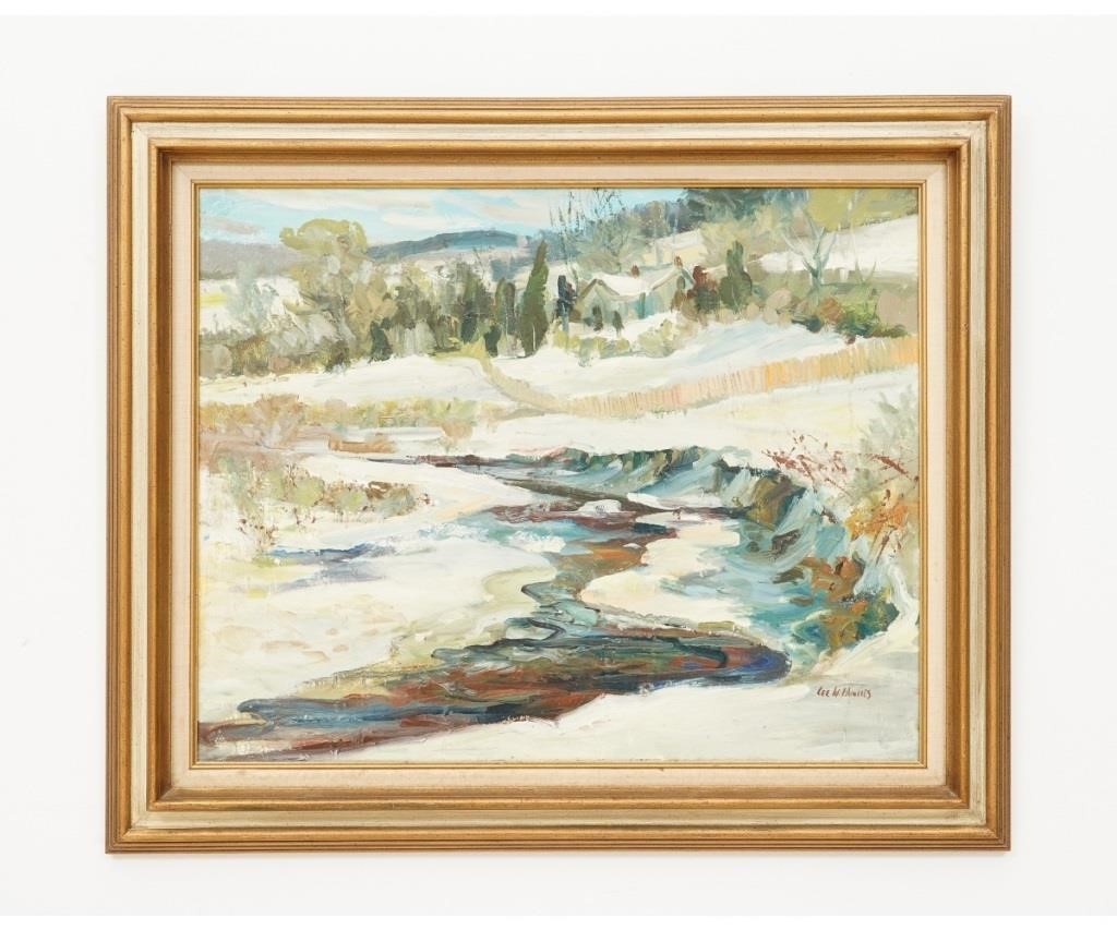 Appraisal: Lee H Hughes Impressionist oil on canvas of a winter