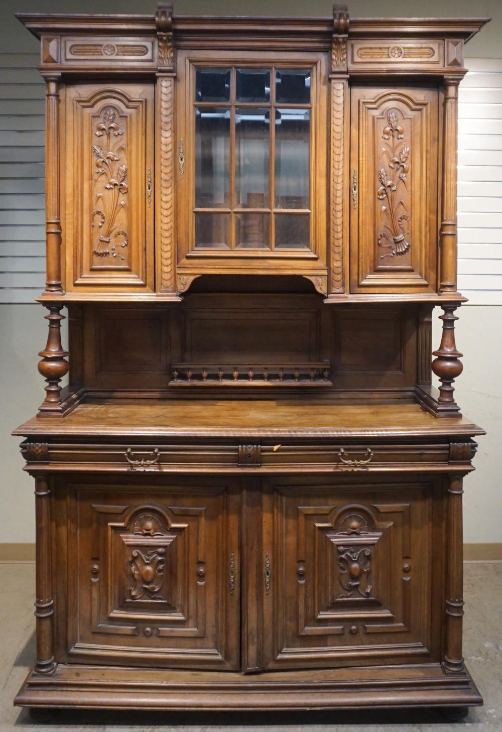 Appraisal: Jacobean Style Walnut Step-back Court Cupboard x x in x