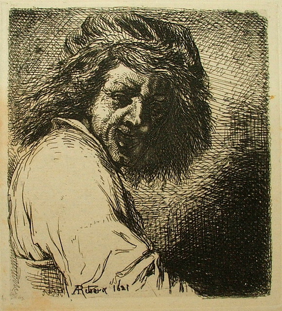 Appraisal: AFTER JUSEPE DE RIBERA - Grotesque head etching x together