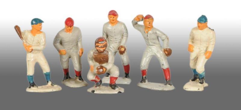 Appraisal: Lot of Auburn Rubber Baseball Player Figures Description Includes gray