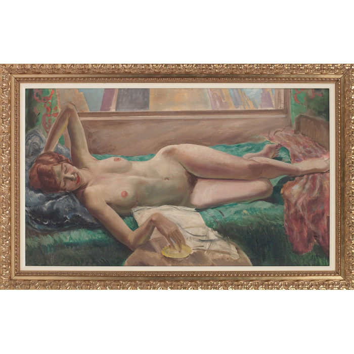 Appraisal: John Steuart Curry American - Reclining Nude c oil on