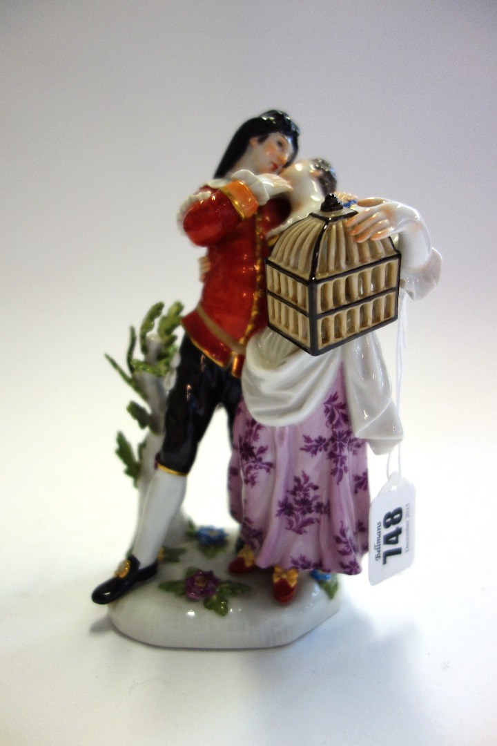 Appraisal: A Meissen commedia del'arte group of Mezzetin and Columbine th