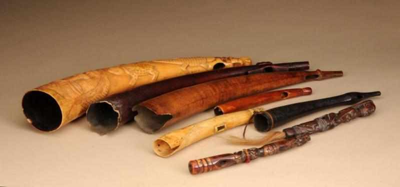 Appraisal: Lot of African Ivory Trumpets Condition Good Size Largest L