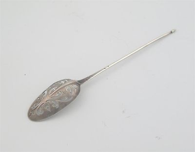 Appraisal: A George II III rattail mote spoon pierced in the