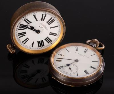 Appraisal: A gunmetal cased open faced pocket watch the white enamel