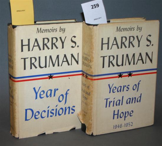 Appraisal: President Harry Truman Memoirs Vols GC Doubleday Co vo Black