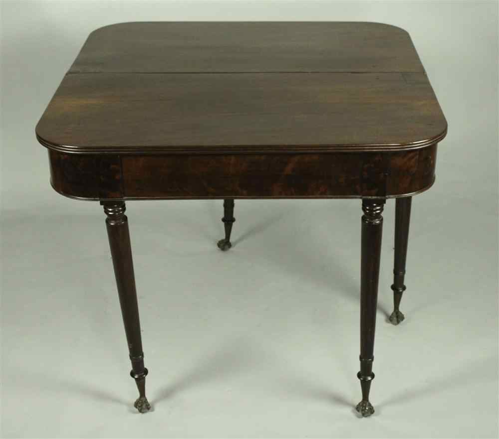 Appraisal: AMERICAN FEDERAL MAHOGANY CARD TABLE having a rectangular form with