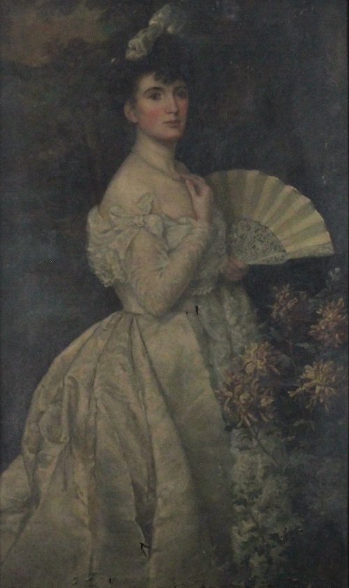 Appraisal: English School circa Portrait of a Young Lady three-quarter length