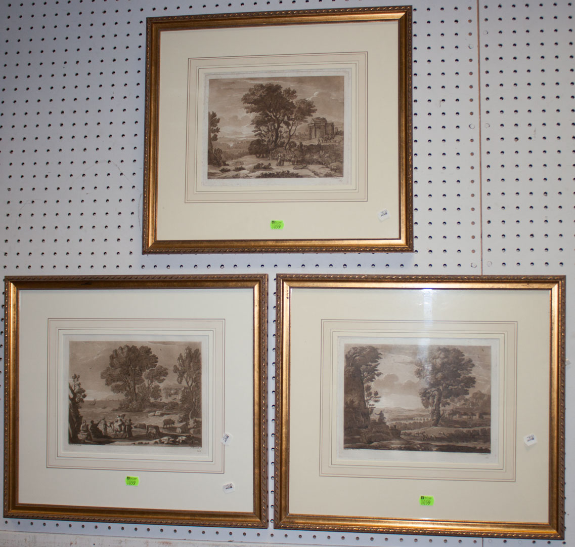 Appraisal: Three framed classical engravings