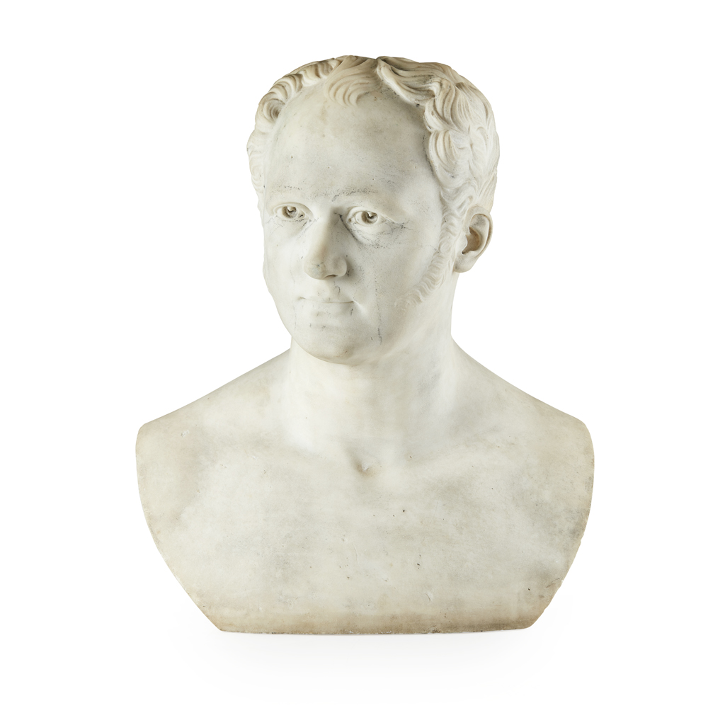 Appraisal: WORKSHOP OF CHRISTIAN DANIEL RAUCH GERMAN - WHITE MARBLE BUST