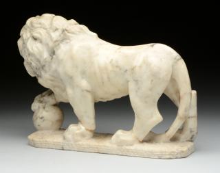 Appraisal: Marble Figural Lion Nice detail Excellent x