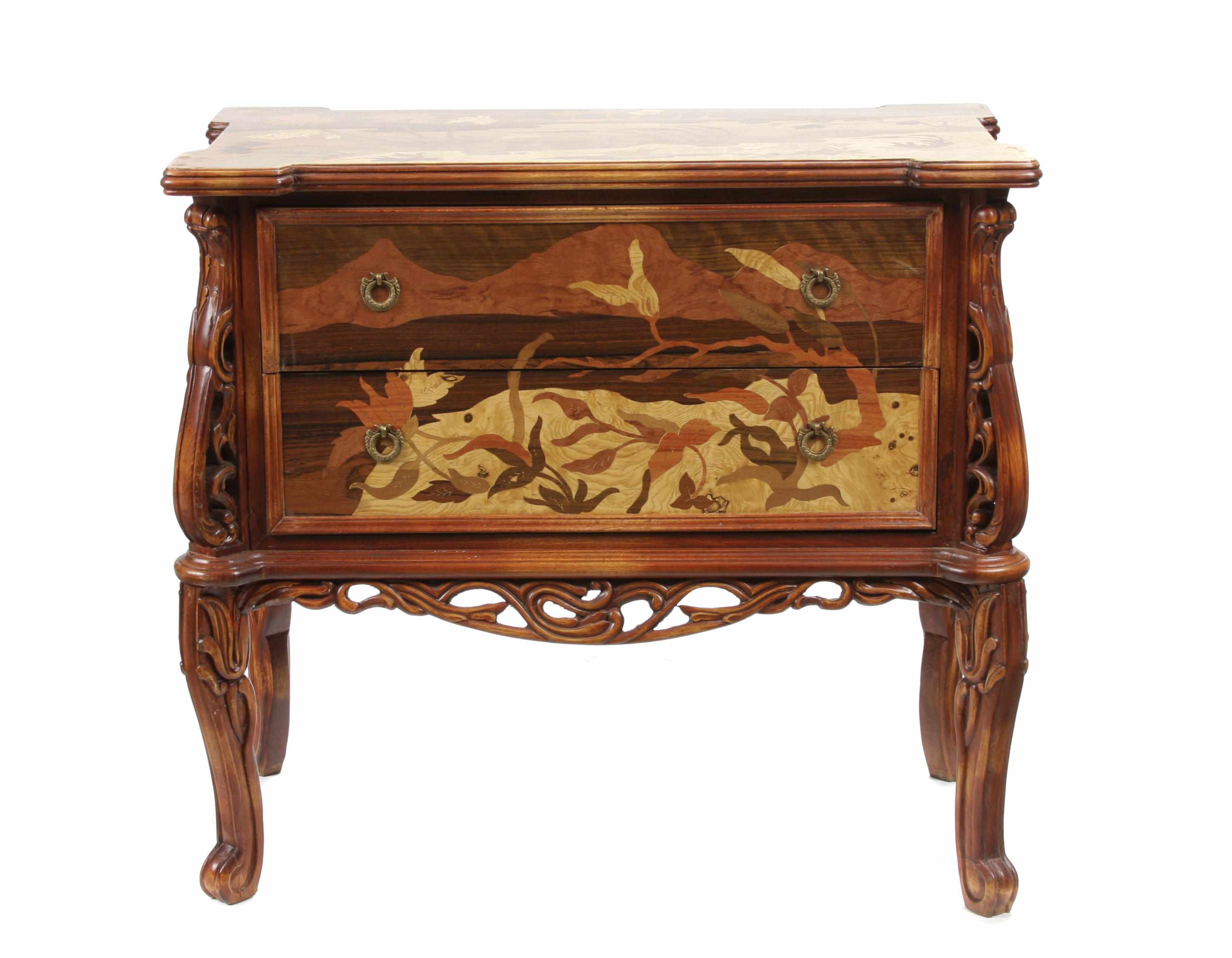 Appraisal: An Art Nouveau style inlaid commode height in width in