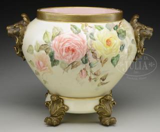 Appraisal: LIMOGES PORCELAIN PLANTER ON STAND LIMOGES PORCELAIN PLANTER ON STAND