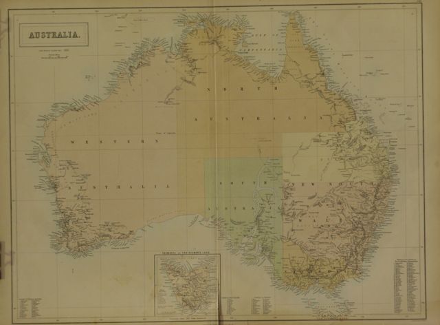 Appraisal: BLACK A C Australia Double page engraved col map showing