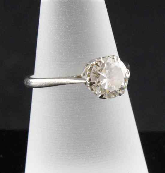 Appraisal: An ct white gold solitaire diamond ring the brilliant cut